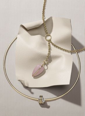 14K Yellow Gold Rolo Link Chain Lariat Necklace, 18"