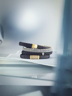 Men's 18K Yellow Gold & Sterling Silver Black Caviar Beaded Bracelet - Exclusive