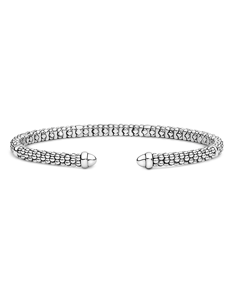Lagos Sterling Silver Signature Caviar Versa Torque Bracelet