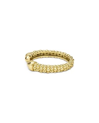 18K Yellow Gold Signature Caviar Stack Cuff Ring