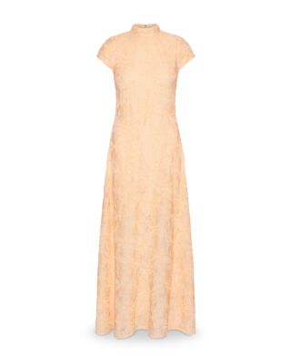 Mesh Cap Sleeve Maxi Dress