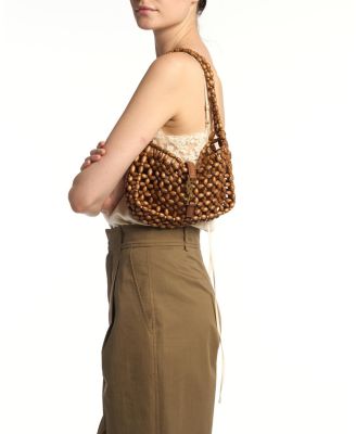 Le 5 A 7 Beaded Wood Shoulder Bag