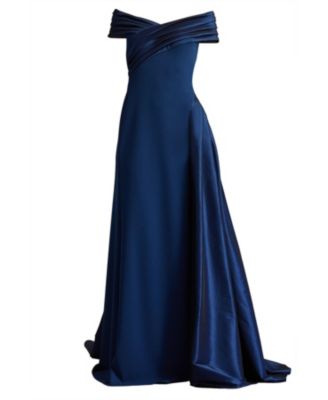  Elysian Draped Overlay Train Gown