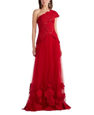  Marcelline One-Shoulder Laser-Cut Gown