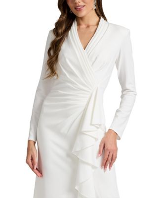 Markum Long-Sleeve Flounce Gown