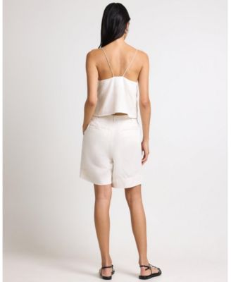  Air Linen Pleated Bermuda Short