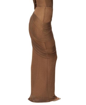  Opulent Metallic Maxi Skirt