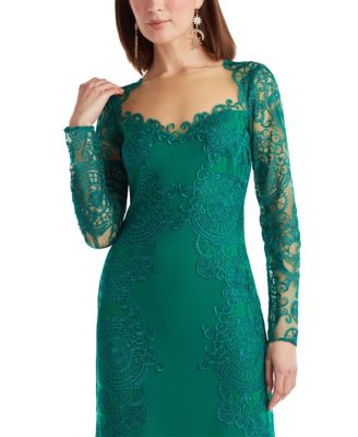  Regal Embroidered Timepiece Lace Gown