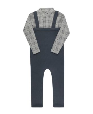 Unisex Cotton Floral Plaid Collection Bodysuit + Overalls - Baby, Little Kid