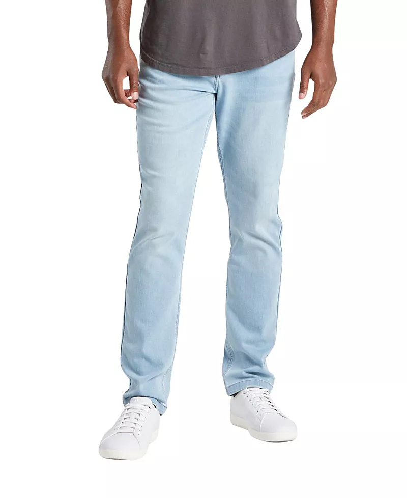 Mugsy Men's Classic Fit Jeans Signature Stretch Denim Light Blue Wash