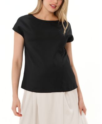 Women's Concealed Nursing Zip Satin Maternity Shell Top