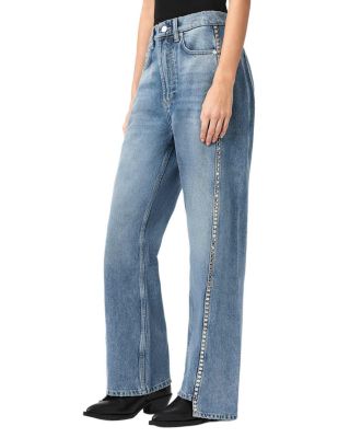 Frankie Mid Rise Studded Jeans in Vintage Indigo