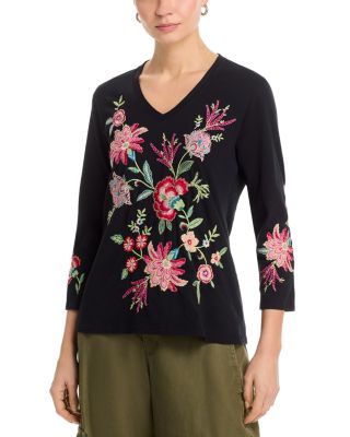 Three Quarter Sleeve Traounto V Neck Tee