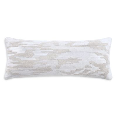 Embroidered Ikat Decorative Pillow, 14" x 36" - Exclusive