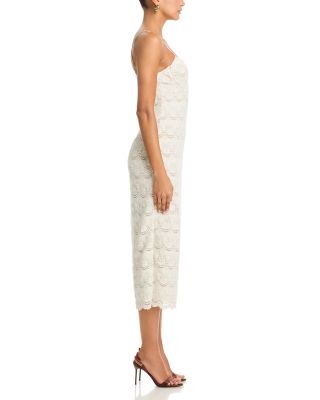 Scallop Stretch Lace Midi Dress - Exclusive 