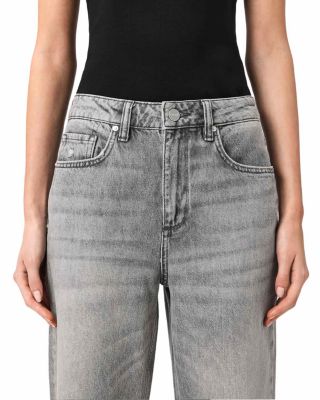 Brooklyn High Rise Straight Leg Jeans in Destroy Grey