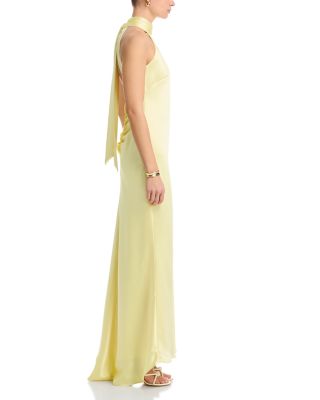 Sleeveless Satin Gown - Exclusive