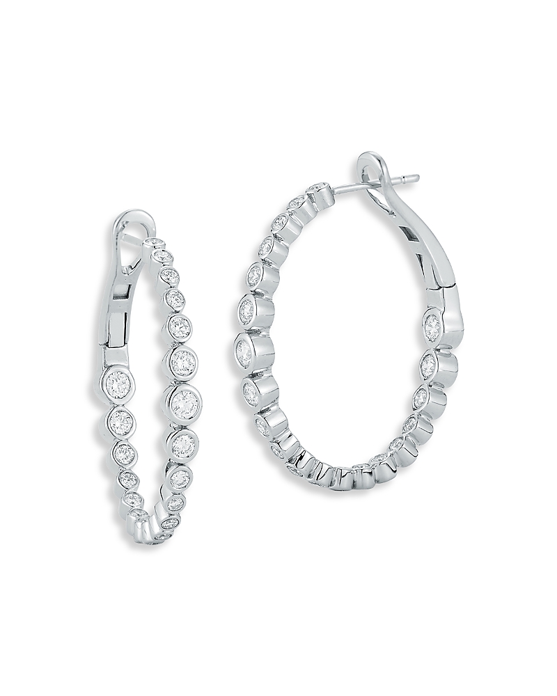 Walters Faith 18K Gold Diamond Classic Oval Small Hoop Earrings