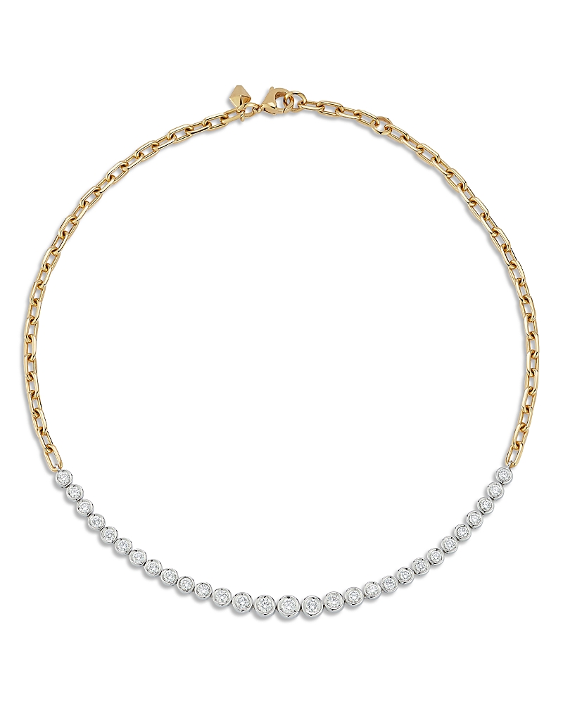 Walters Faith 18K White & Yellow Gold Bezel Diamond Graduated Collar Necklace, 16