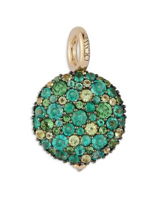 18K Yellow Gold Green Emerald OC X WF Medium Pebble Charm