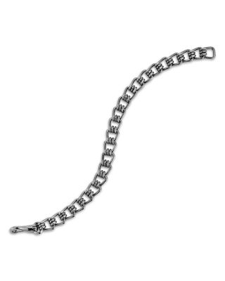 Men's Sterling Silver Black Rhodium Huxley Coil Link Bracelet