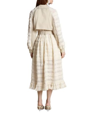 Mixed Media Feminine Trench Coat