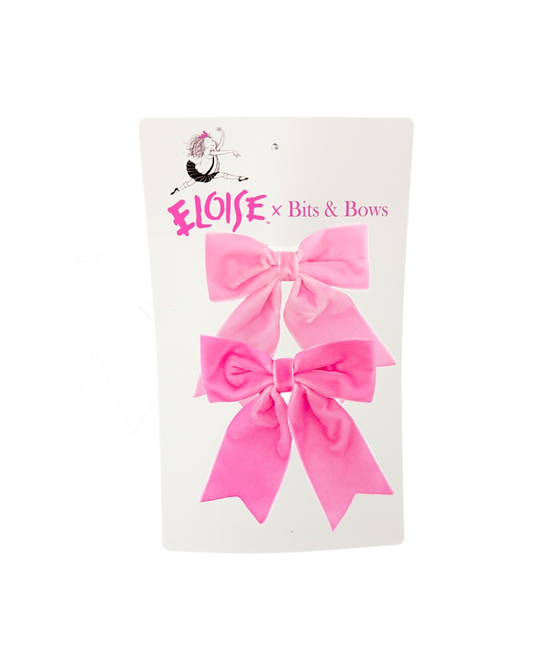 Bits & Bows Girls' Eloise Velvet Hair Bow Barrette Set - Little Kid, Big Kid