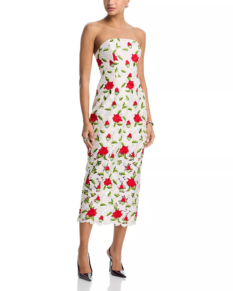 Milly Kait Rose Embroidered Lace Dress