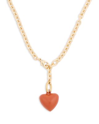 Mini Puffy Heart Necklace, 18"