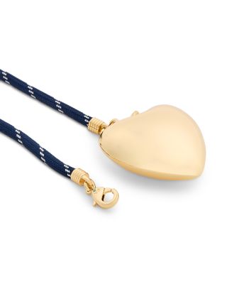 Long Happy Cord Heart Pendant Necklace, 34"