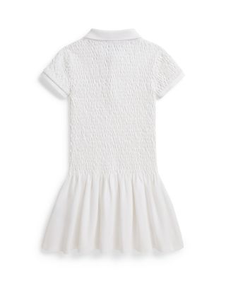Girls' Smocked Stretch Mesh Polo Dress - Little Kid