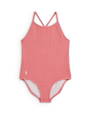 Girls' Mini-Cable Jacquard One-Piece Swimsuit - Little Kid