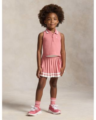 Girls' Striped Pleated Skort - Little Kid