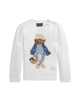 Girls' Polo Bear Cotton Sweater - Little Kid