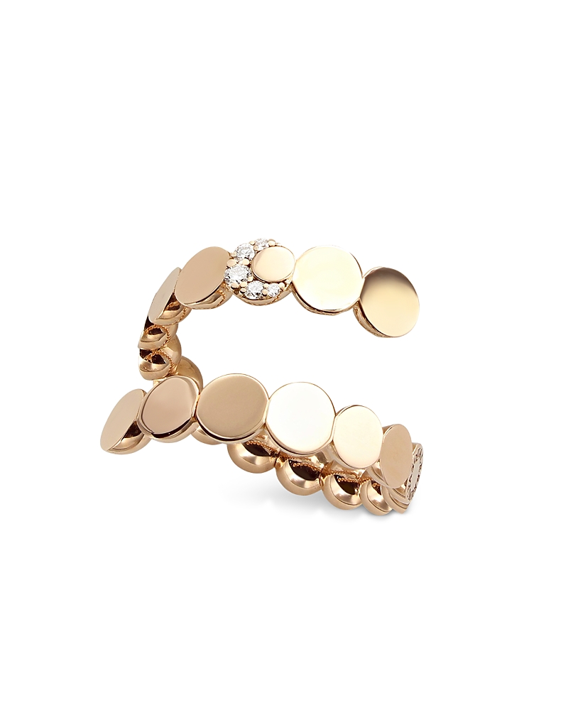 Pasquale Bruni 18K Rose Gold Luce Diamond Polished Disc Wrap Ring