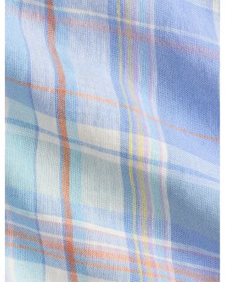 Classic Fit Plaid Slub Linen Shirt