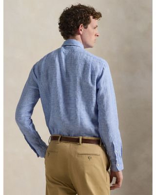 Classic Fit Plaid Linen Shirt