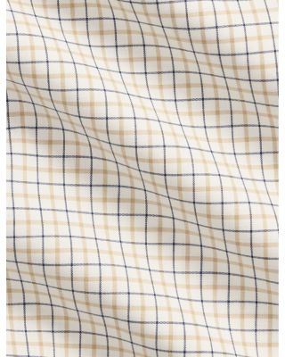 Cotton Stretch Poplin Gingham Check Classic Fit Button Down Shirt