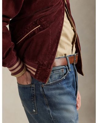 Heritage Straight Distressed Jeans in Blue