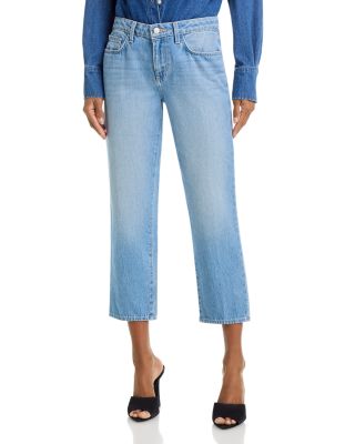 Thalina Mid Rise Slouch Stovepipe Jeans in Bellflower
