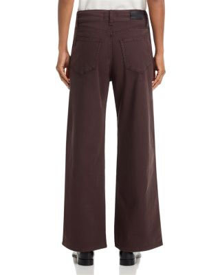 Ari High Rise Drawstring Waist Wide Leg Jeans in Rich Chocolate