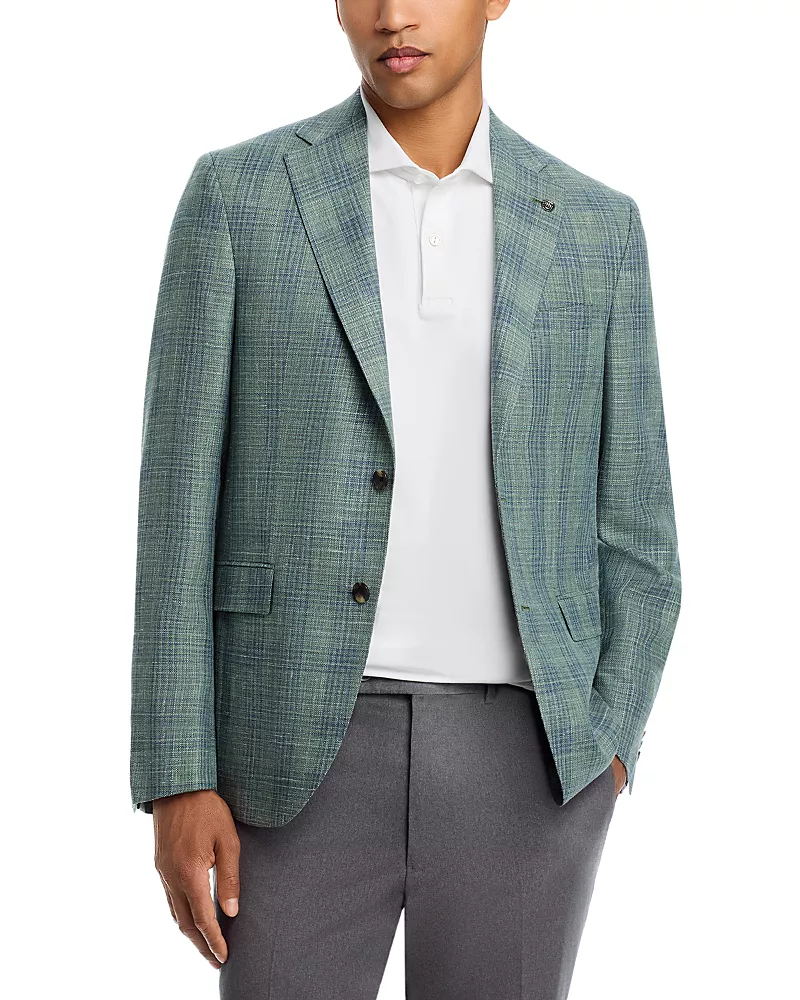 Jack Victor Jack Victor Midland Wool, Silk & Linen Plaid Regular Fit Sport Coat