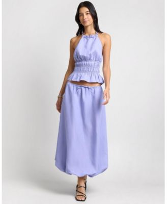 Air Linen Bubble Maxi Skirt