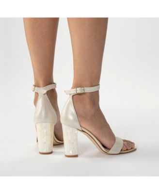  Women's Martene Ankle Strap Pearl Heel Sandal