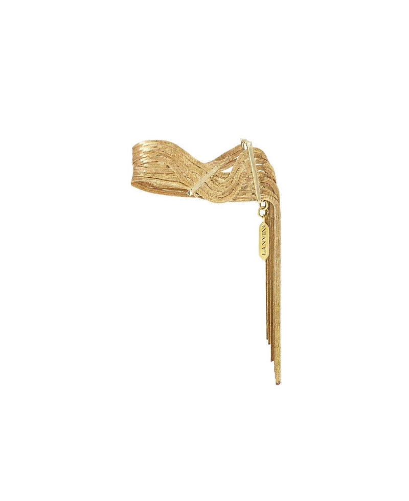 Lanvin Chain Bracelet with Thin Brass Fringe Pendants