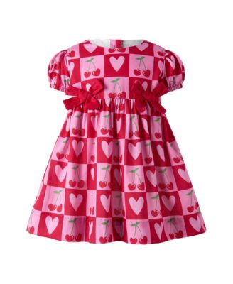 Girls' Cherry Heart Bow Dress and Bloomers - Baby