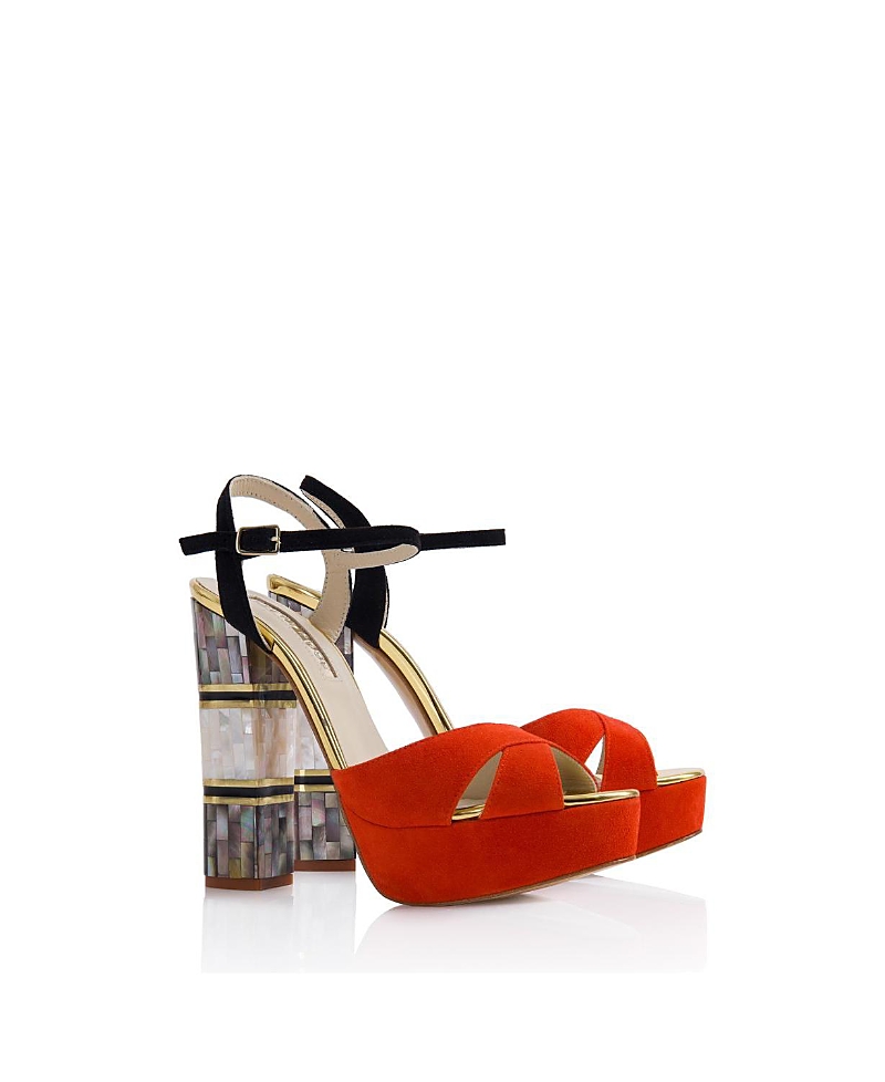 Freya Rose Women's Suki Ankle Strap Pearl Heel Sandal