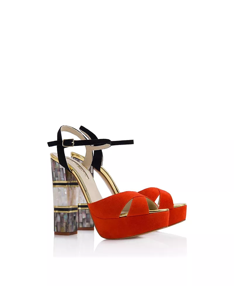 Freya Rose Women's Suki Ankle Strap Pearl Heel Sandal