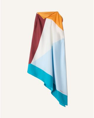  Silk Graphic Print Silk Top