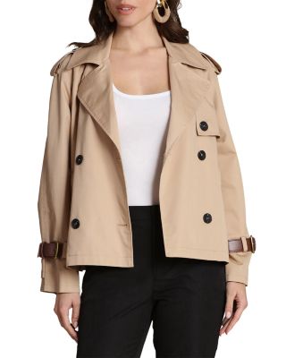 Short Trench Jacket with Leather Belt